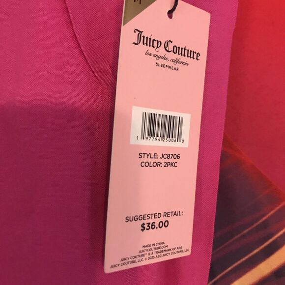 JUICY COUTURE Women's 2 Pack Sleepwear Bling Shorts Medium Pink & Blue Free Ship - Picture 3 of 6